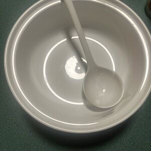 Classic White Serveware Set with Ladle